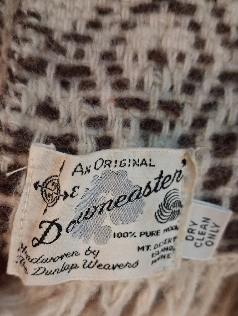DownEast Cream and Brown Patterned Fringe Scarf